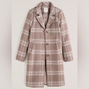 Abercrombie & Fitch Brown Plaid Trench Coat